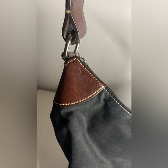 Dooney & Burke Nylon And Leather Trim Wayfarer Shoulder Bag - Navy Blue - Picture 4 of 10